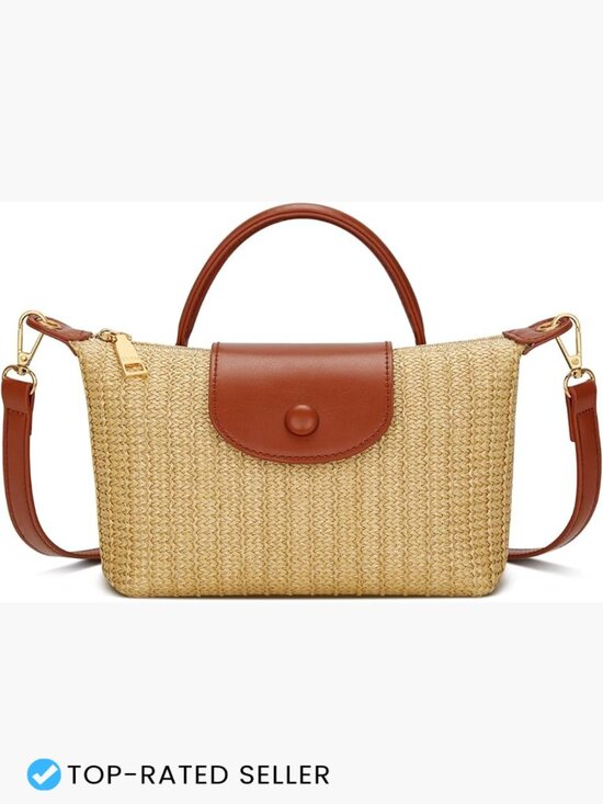 Handbags - Mini Straw Crossbody Bag Summer Beach Handbag Woven Shoulder Purse